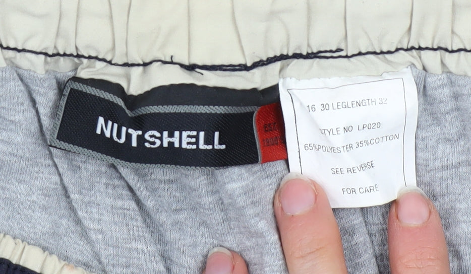 Nutshell Men’s Blue Cargo Trousers 30W 32L Polyester Cotton