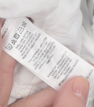 Great Plains Women White Blue Striped Belted Jumpsuit Size 8 Cotton