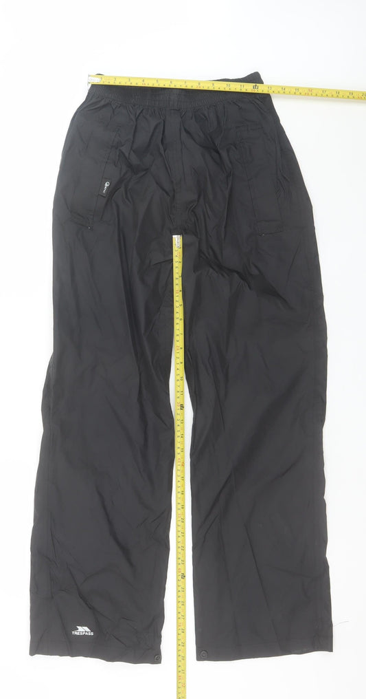 Trespass Men’s Black Waterproof Breathable QKPAC Rain Trousers S