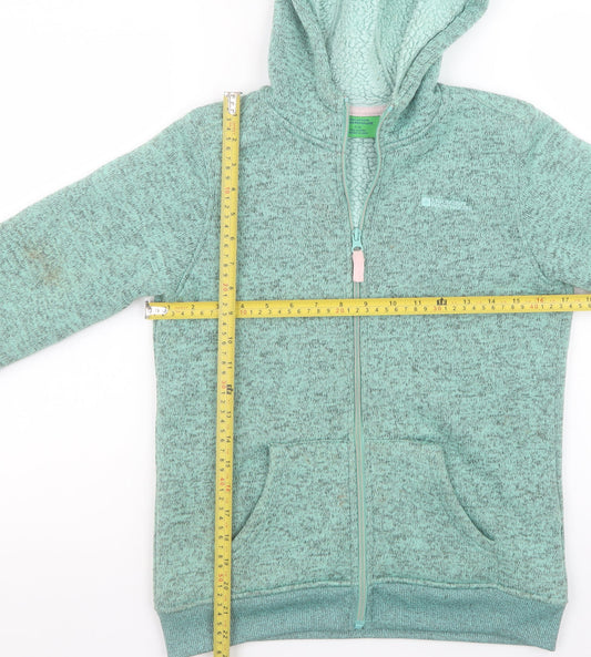 Mountain Warehouse Girls Green Hooded Full Zip Fleece Jacket 11-12 Years