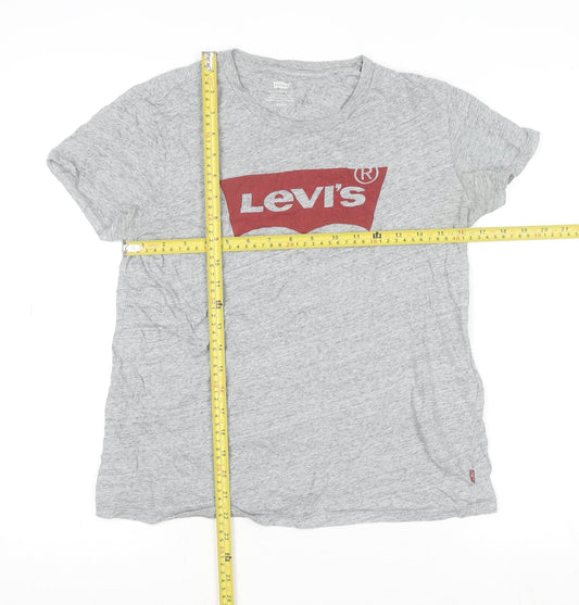 Levi's Womens Grey Logo T-Shirt Small Short Sleeve Crew Neck