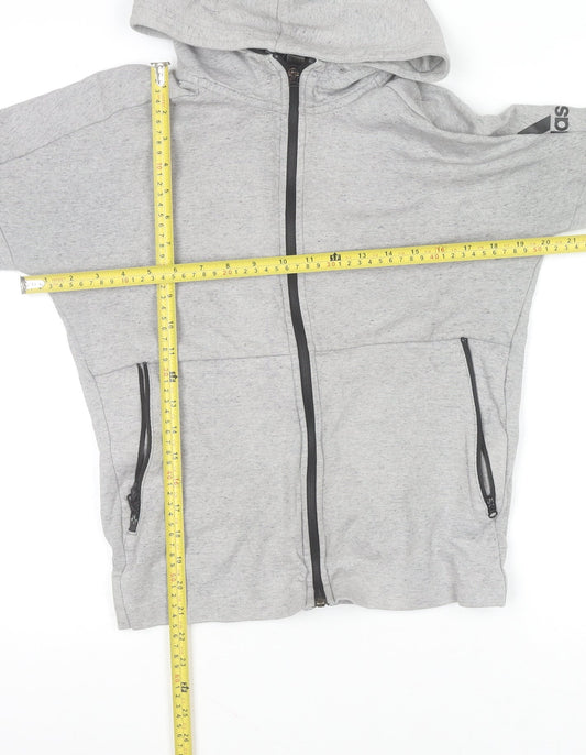 Adidas Men's Grey Full Zip Hoodie XS Regular Fit