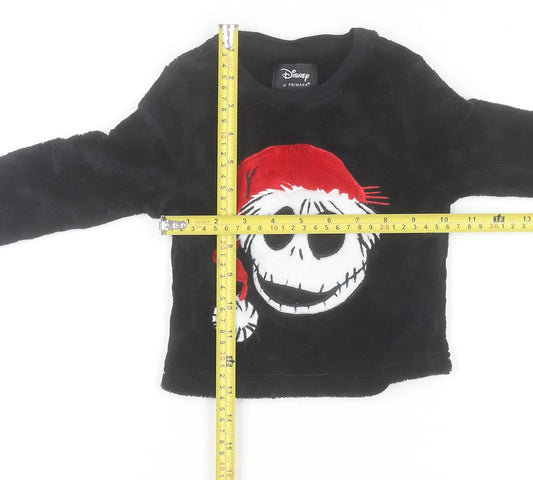Disney at Primark Unisex Baby Black Fleece Jack Skellington Christmas Jumper 18-24 Months