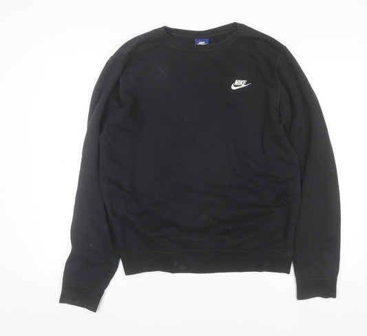 Nike Men's Black Crew Neck Pullover Sweatshirt Size S Regular Fit