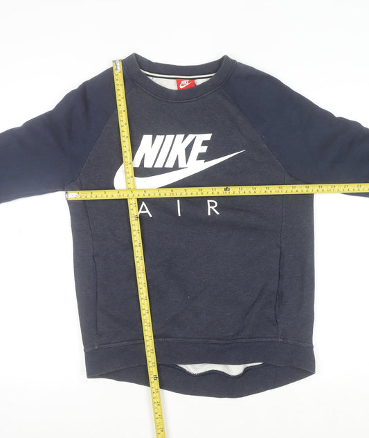 Nike Mens Blue XS Pullover Sweatshirt Crew Neck Logo Regular Fit