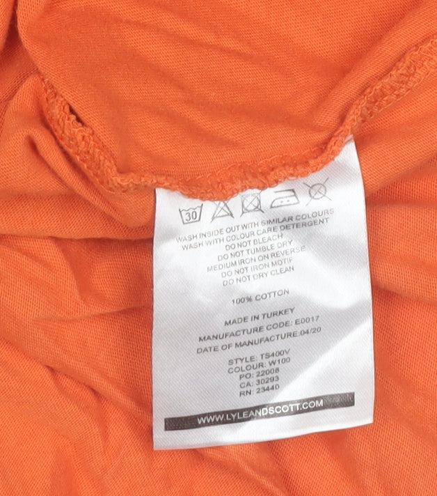 Lyle & Scott Men's Orange XL Cotton Crew Neck T-Shirt
