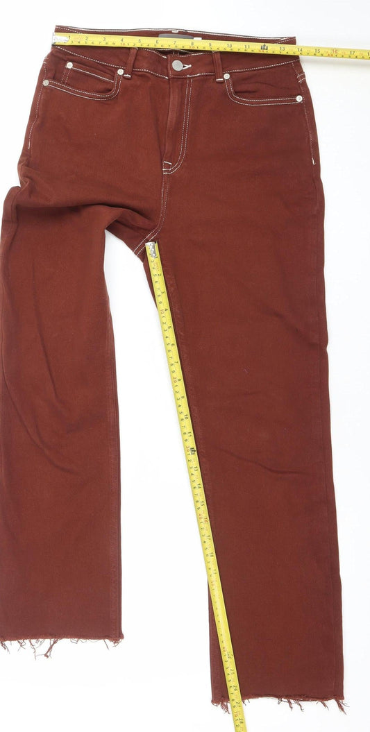 Mint Velvet Women Brown Straight Corduroy Jeans Size 10 Regular