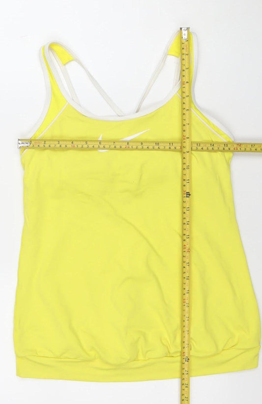 Nike Women's Yellow Dri-Fit Racerback Sleeveless Workout Tank Top Size M