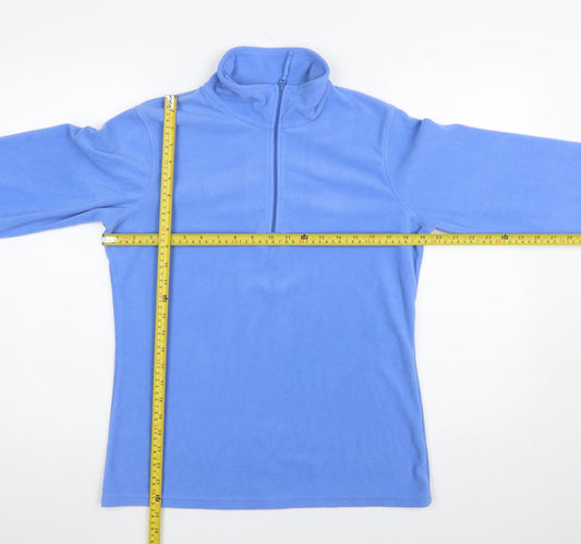 Mountain Warehouse Women Blue 1/2 Zip Fleece Sweatshirt M