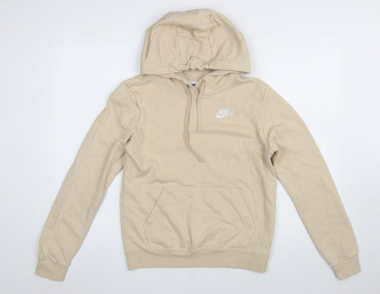 Nike Womens Beige Pullover Hoodie XS Cotton Blend Casual
