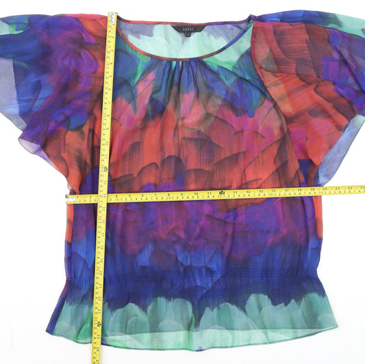 Coast Womens Multicoloured Chiffon Floral Blouse Size 12