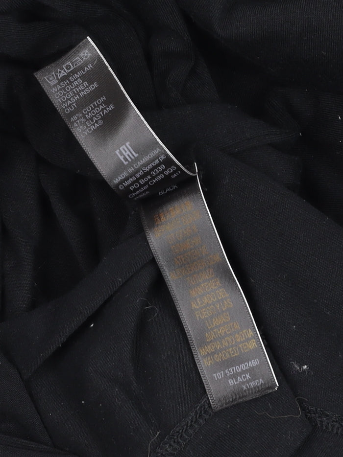 Marks and Spencer Black Unisex 2XL Wrap Cardigan Lightweight Cotton Blend