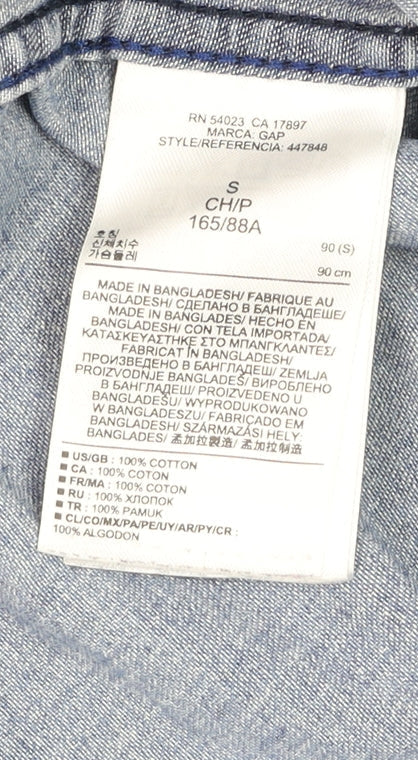 GAP 1969 Men's Blue Denim Long Sleeve Western Button-Up Shirt Size S
