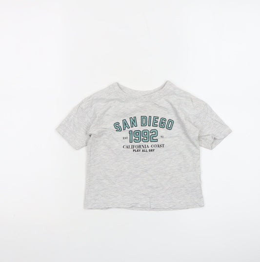 Dunnes Grey San Diego Graphic T-Shirt 12-18 Months Unisex Cotton