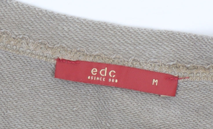 edc Women's Beige Raglan 3/4 Sleeve Basic Jersey T-Shirt M
