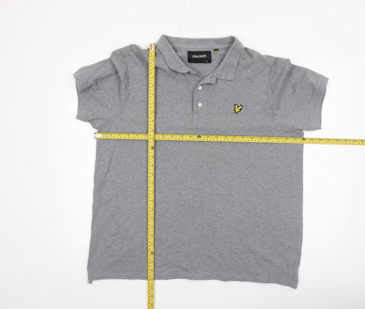 Lyle & Scott Men's Grey 2XL Cotton Polo Shirt Classic Logo
