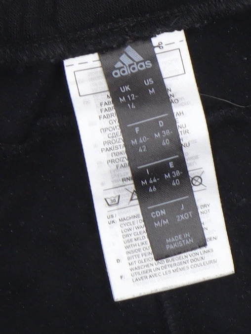 Adidas Women’s Black Jogger Trousers Size 12-14 Elastic Waist Fleece