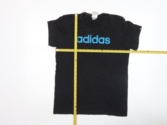 Adidas Men’s Black Cotton Short Sleeve Crew Neck Sports T-Shirt M