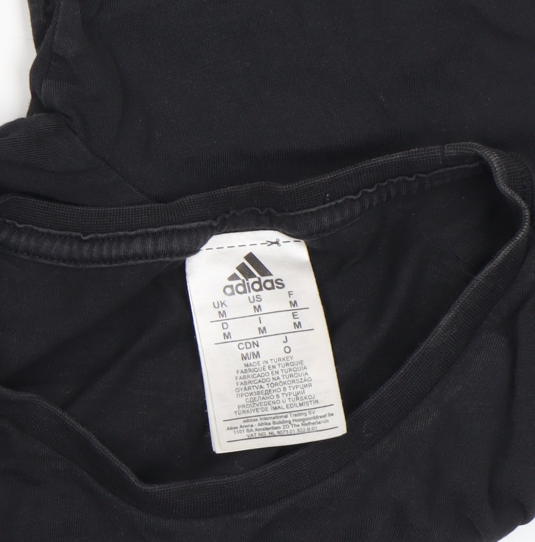 Additional view of Adidas Men’s Black Cotton Short Sleeve Crew Neck Sports T-Shirt M