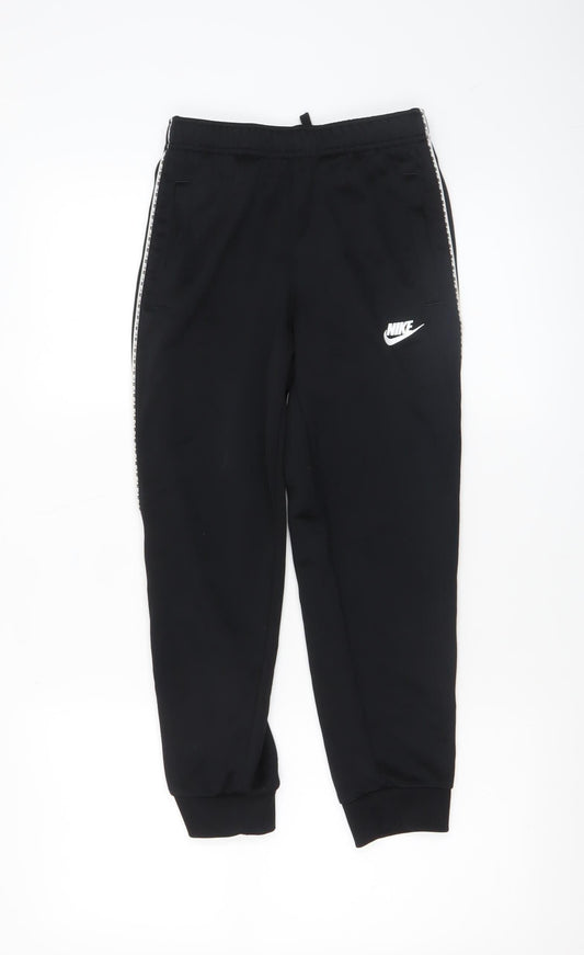 Nike Boys Black Jogger Trousers M 137-147cm Elastic Waist Sportswear