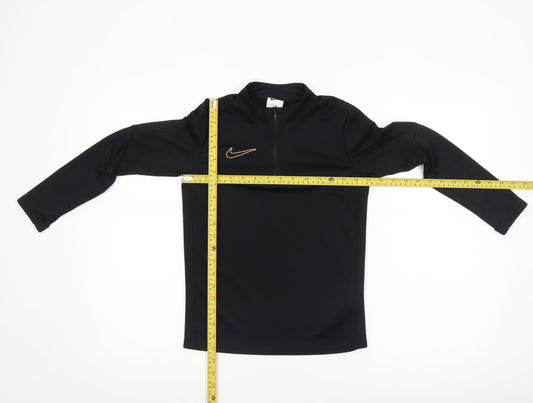 Nike Boys Black Dri-FIT Long Sleeve 1/4 Zip Training Top Size 8 Years