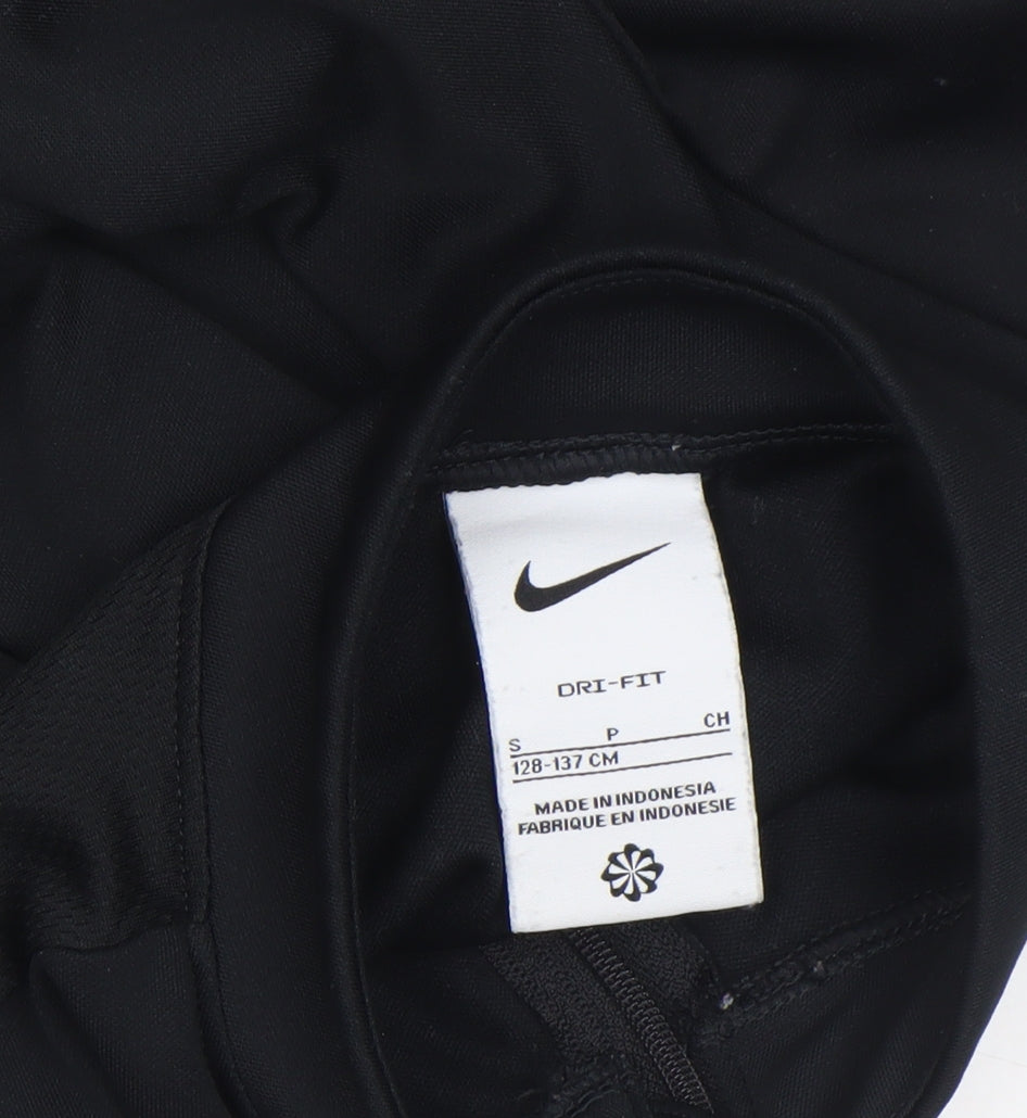 Nike Boys Black Dri-FIT Long Sleeve 1/4 Zip Training Top Size 8 Years