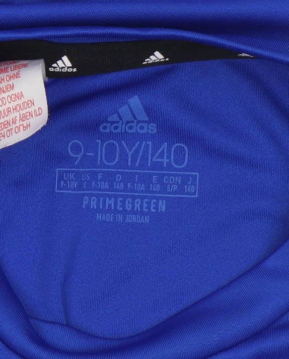 Adidas Boys Blue 9-10 Years Football Training T-Shirt