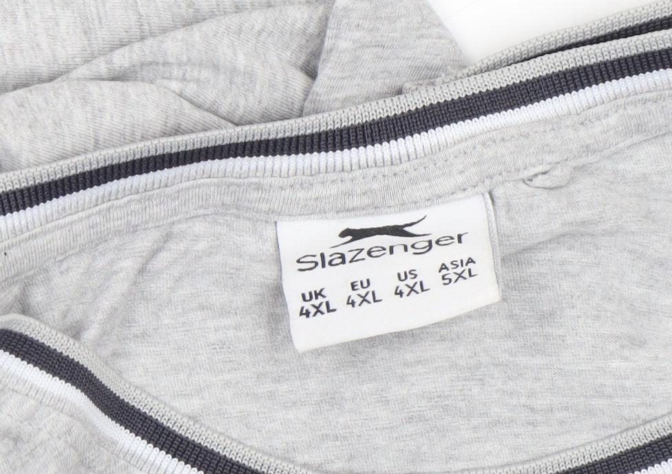 Slazenger Mens Grey 4XL Short Sleeve Crew Neck T-Shirt