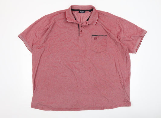 Pre End Mens Red 6XL Cotton Blend Short Sleeve Polo Shirt