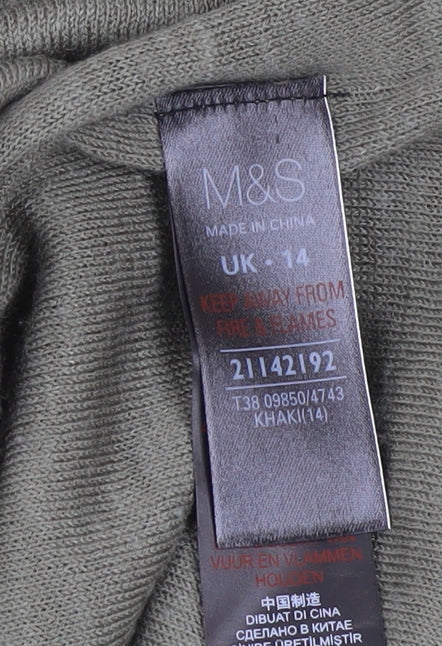 Marks and Spencer Women’s Green Size 14 Studded Boat Neck Jumper