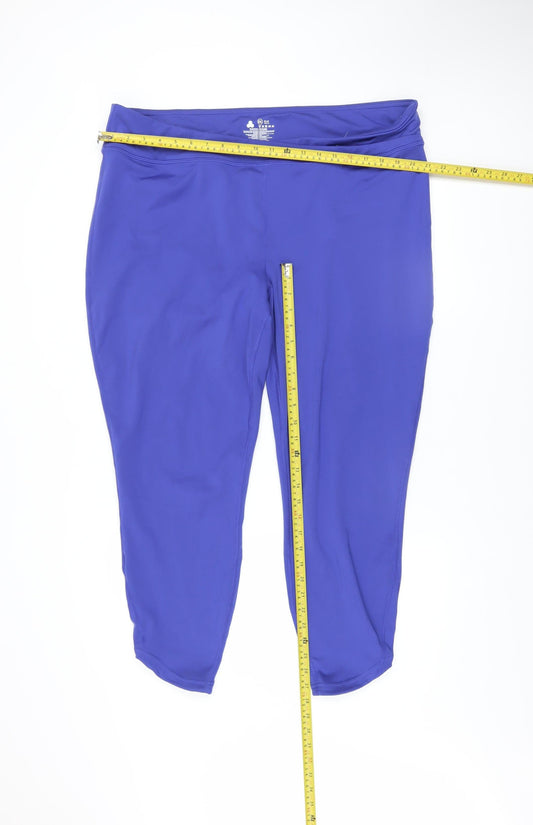 Dunnes Stores Womens Blue XXL Capri Leggings Stretch Activewear