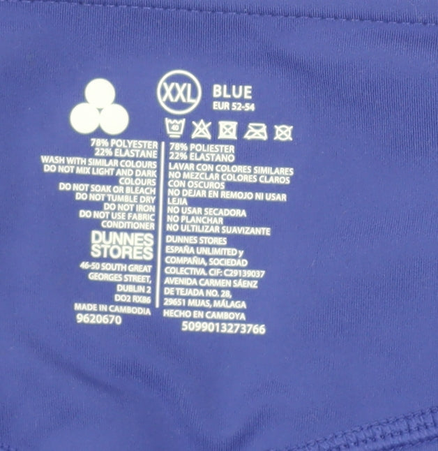 Brand and care label for Dunnes women’s blue xxl capri leggings stretch activewear