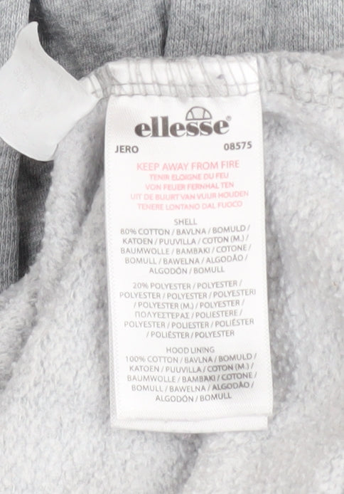 Additional view of Ellesse girls’ grey pullover hoodie 8-9 years logo fleece sweatshirt