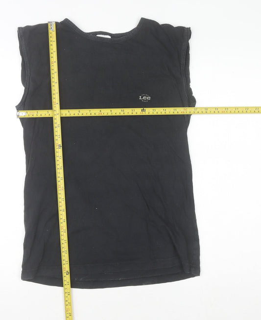 Lee Mens Black Sleeveless Crew Neck Vintage Cotton T-Shirt M