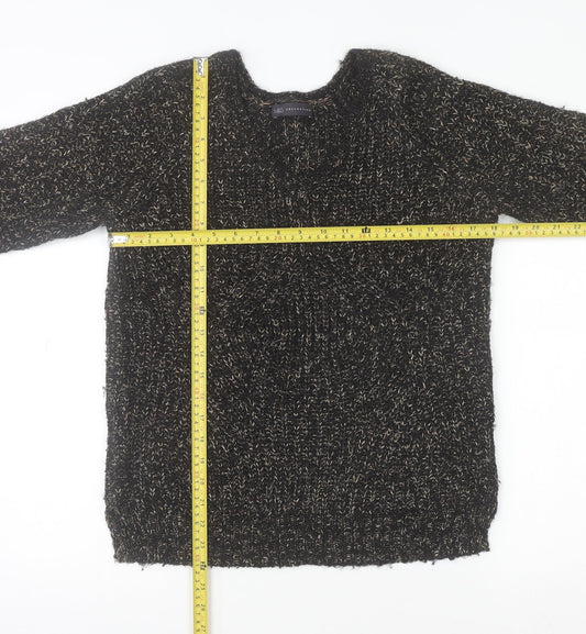 Marks and Spencer Women's Black Chunky Knit Jumper Size 8