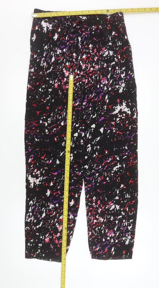 Warehouse Womens Multicoloured Size 12 Cropped Tapered Trousers