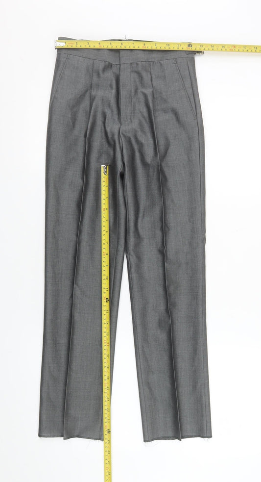 Torre Cerimonia Men's Grey Wool Mohair Dress Pants 26R Adjustable Waist