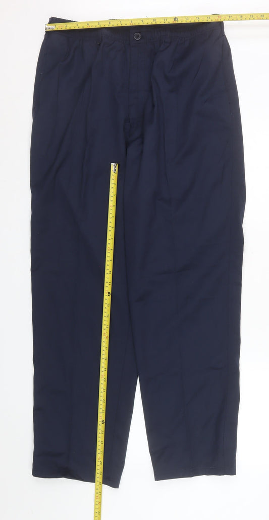 Champion Grafton Men's Navy Classic Trousers 40R Polyester Cotton Blend