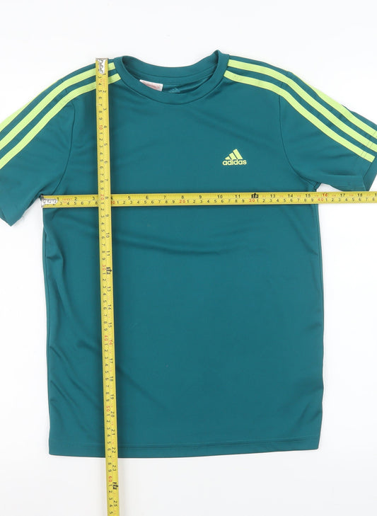 Adidas Boys Green Short Sleeve Sports T-Shirt 11-12 Years AEROREADY
