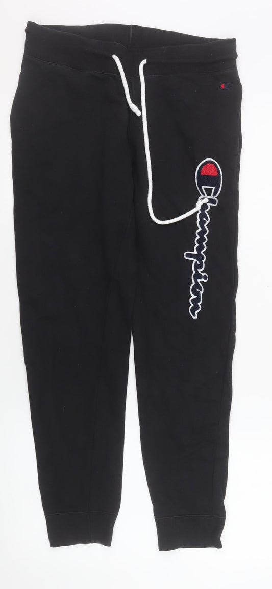 Champion Men's Black Small Jogger Sweatpants with Logo