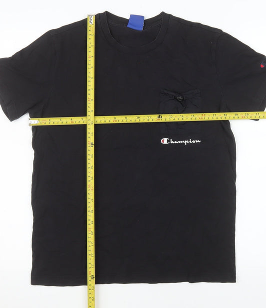 Champion Men’s Black Small Pocket Logo Cotton T-Shirt