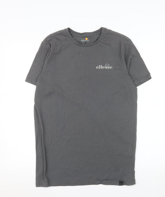 Ellesse Men's Grey Short Sleeve Crew Neck Logo T-Shirt Size S