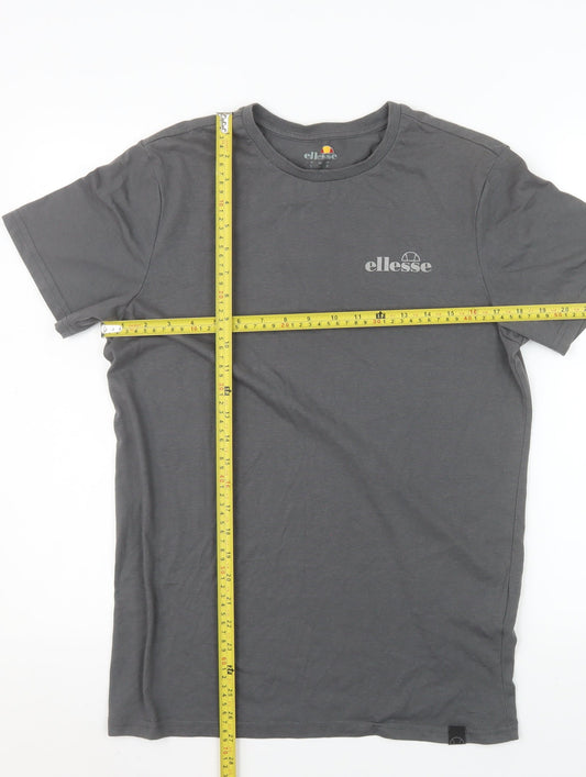 Ellesse Men's Grey Short Sleeve Crew Neck Logo T-Shirt Size S