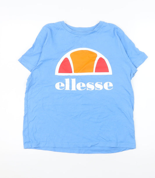 Ellesse Girls Blue Logo Graphic Cotton Short Sleeve T-Shirt 13-14 Years