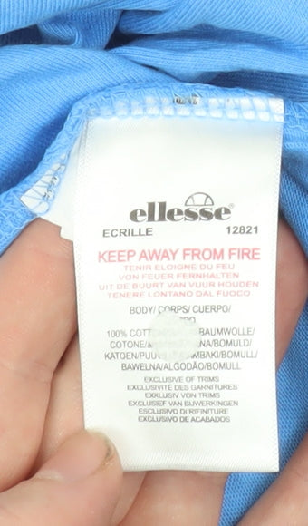 Ellesse Girls Blue Logo Graphic Cotton Short Sleeve T-Shirt 13-14 Years