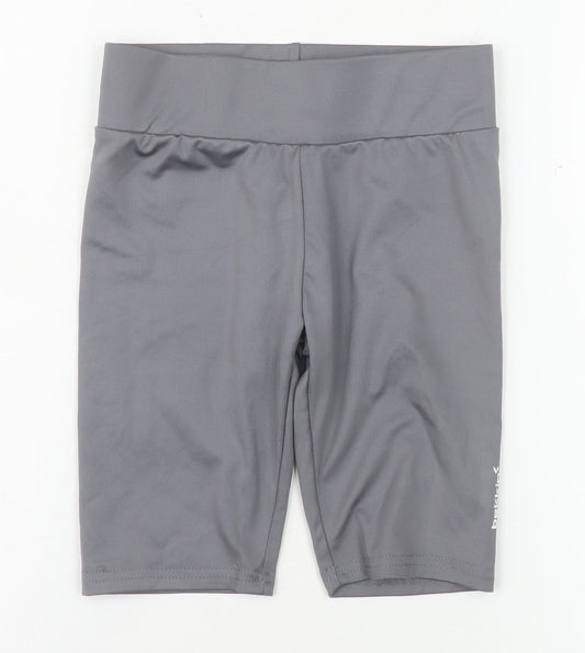 Bekkin Girls Grey 10 Years Biker Shorts Polyester Blend Stretch Activewear