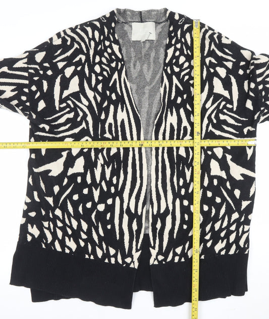 FWM by Fenn Wright Manson Women Black Ivory Animal Print Cardigan L