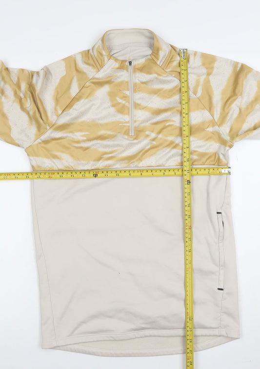 Nike Men's Beige Camo 1/4 Zip Sports Sweatshirt Size S