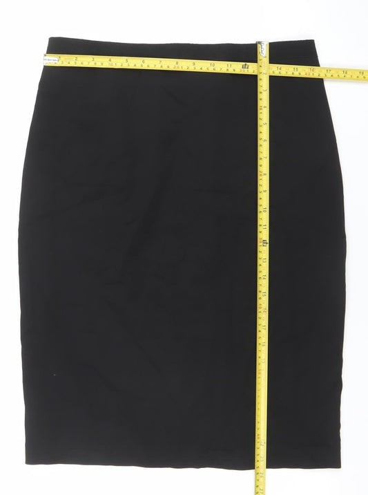 Coast Women Black Size 14 Pencil Skirt Viscose Blend Elegant Workwear