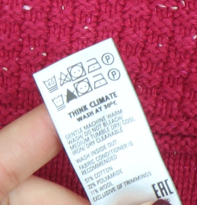 Marks and Spencer Per Una Women’s Pink Button Pullover Jumper Size 8
